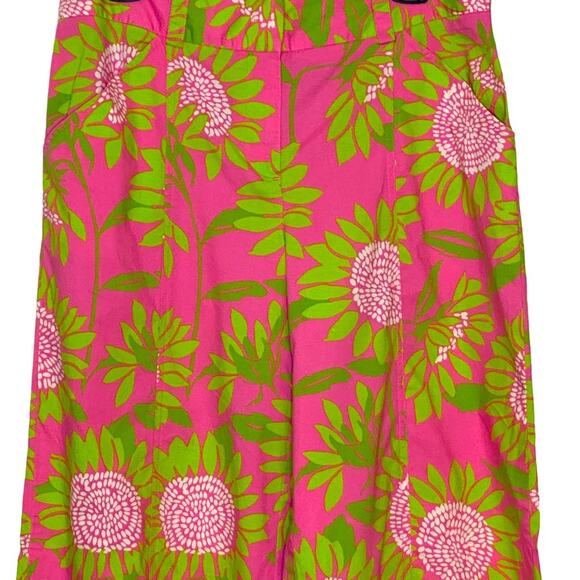 Lilly Pulitzer Pink & Kelly Green Wide Leg Pants Size 10 - Picture 3 of 5